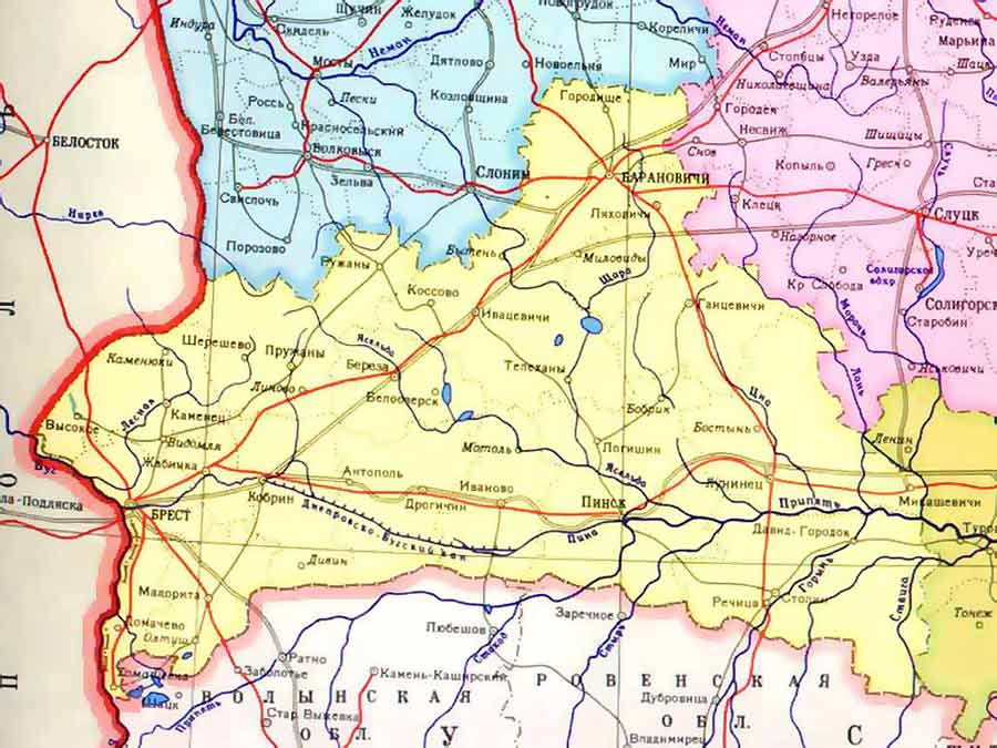 Карта брестской области реки