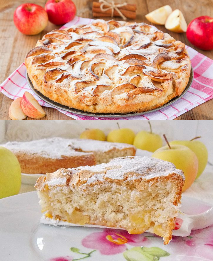 Яблочный пирог в духовке рецепт пышный пошагово с фото