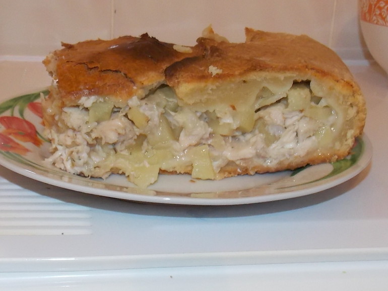 Курник из песочного теста с курицей и картошкой рецепт с фото пошагово