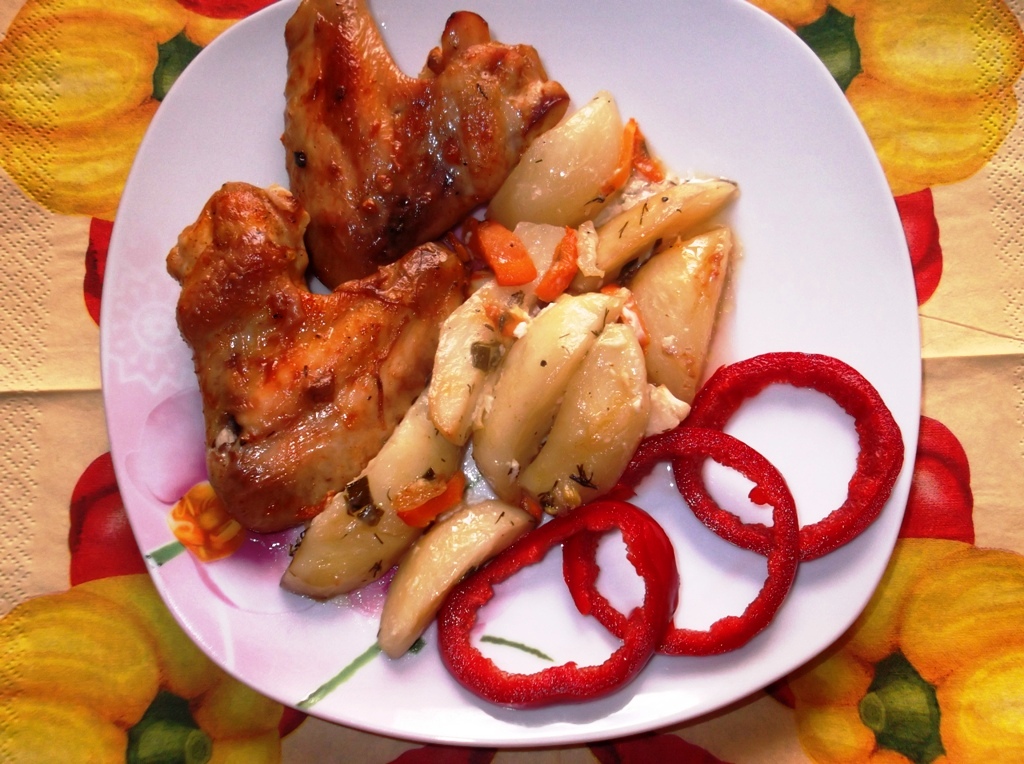 Крылышки в соевом соусе с картошкой в духовке рецепт с фото пошагово
