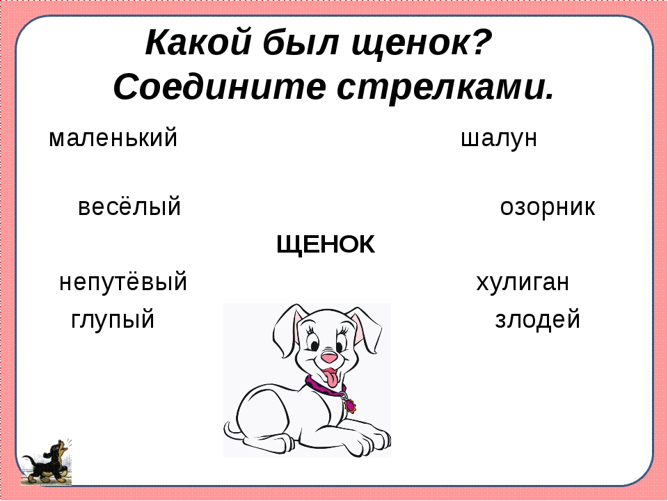 На сколько частей можно разделить стихотворение мой щенок и составить план