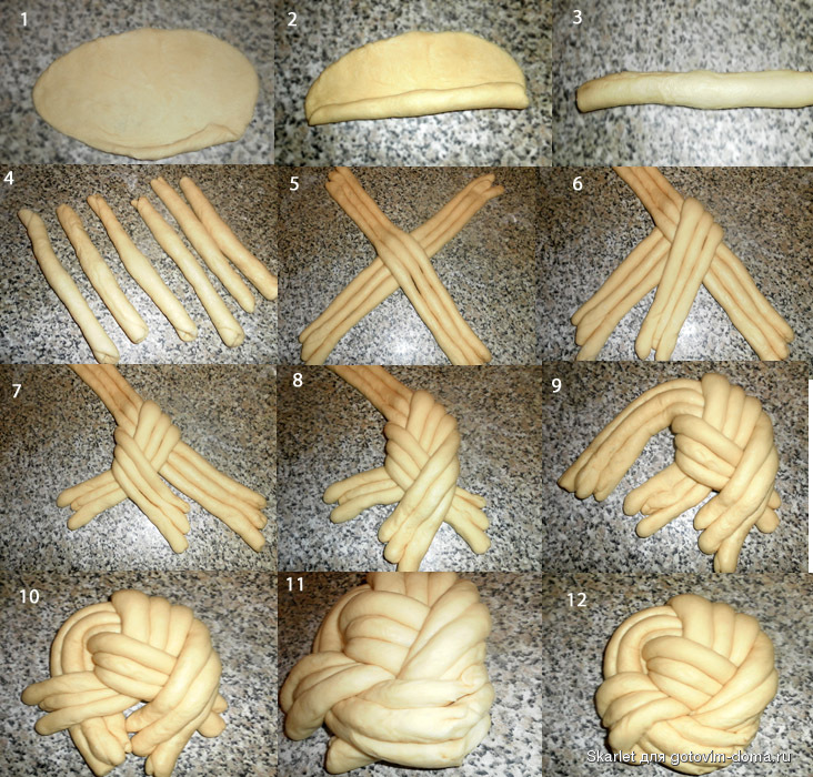 Формирование булочек из дрожжевого теста фото пошагово