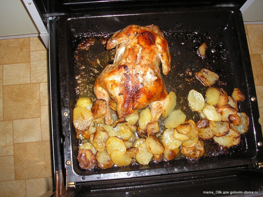 Рецепт курицы в духовке целиком с корочкой в духовке рецепт с фото пошагово