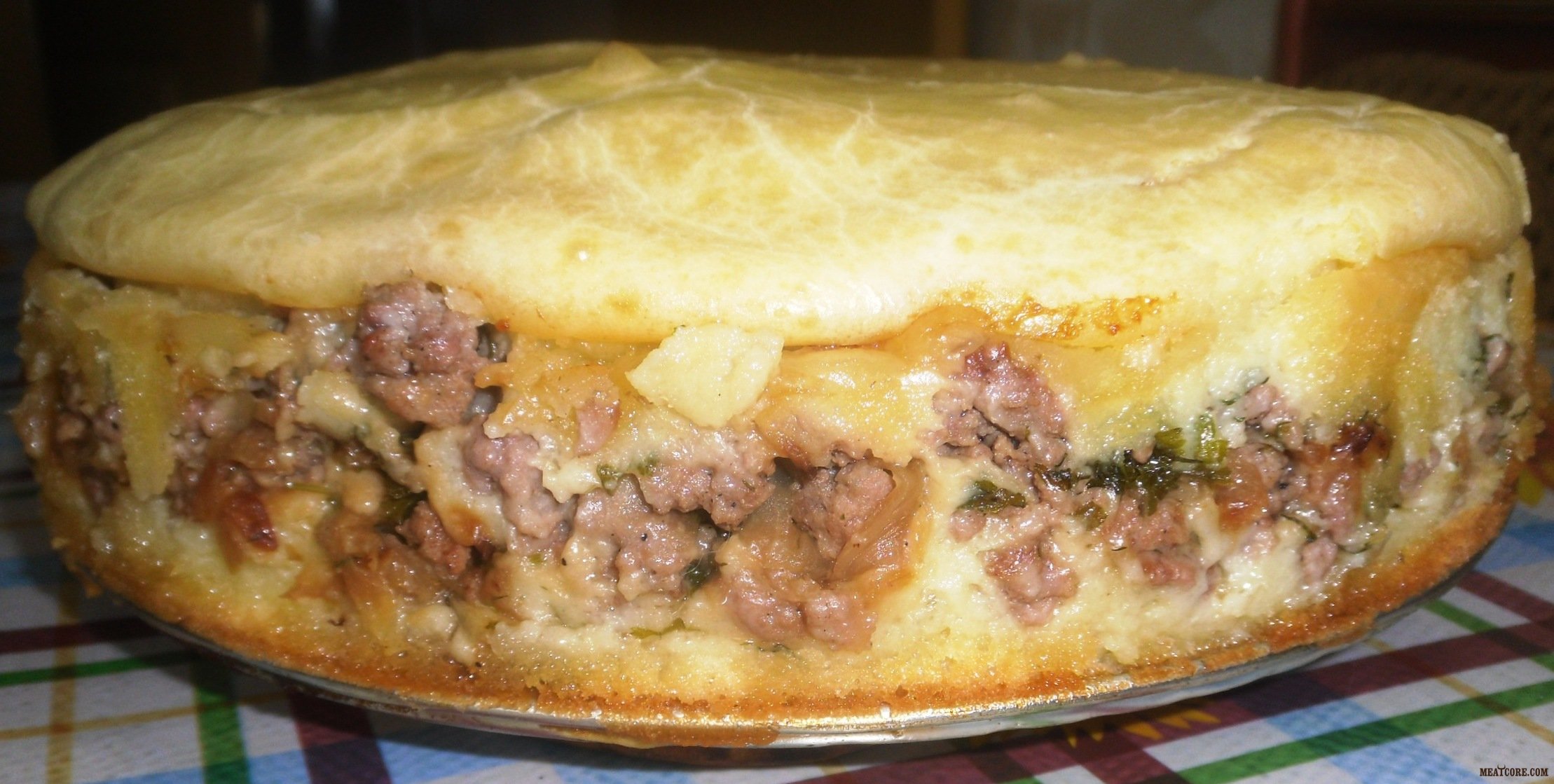 Мясной пирог из дрожжевого теста с фаршем рецепт с фото пошагово в духовке
