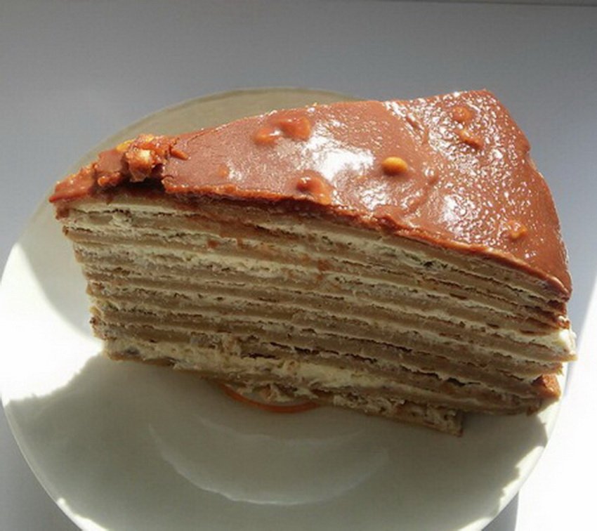 Блинный торт рецепт со сметанным кремом и сгущенкой пошаговый с фото в домашних условиях пошаговый
