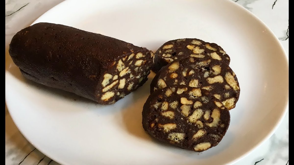Рецепт шоколадная колбаска из печенья рецепт с фото