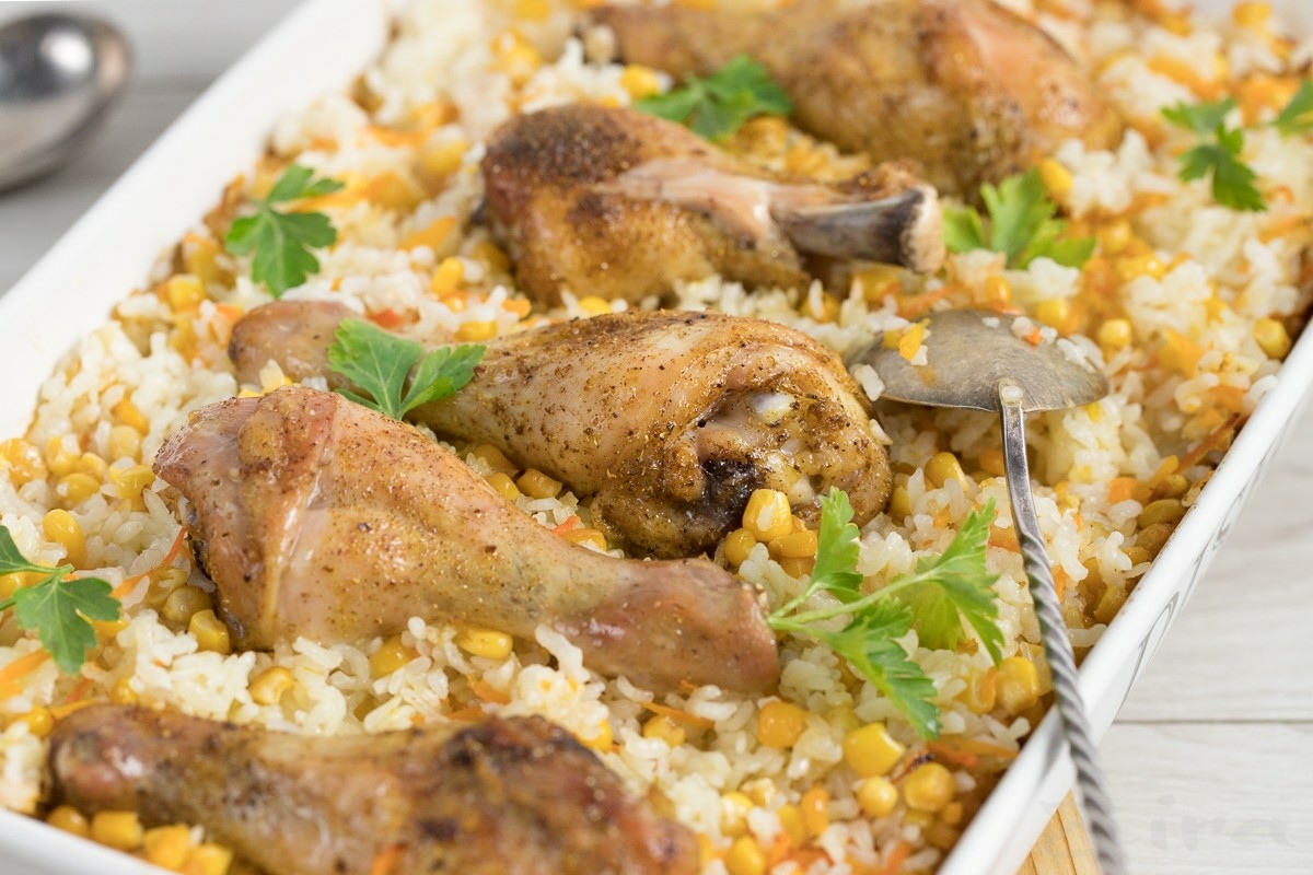 Рецепт курица на рисе в духовке с фото пошагово